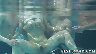 Suzuna Komiya&comma; the nastiest Asian woman&comma; gives fellatio by the unify beside the greatest Japanese group fuck-a-thon scene&period;